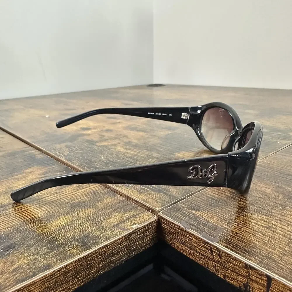 D&G Dolce & Gabbana Sunglasses DD3025 Womens Black Brown Gradient Oval 58-17 125